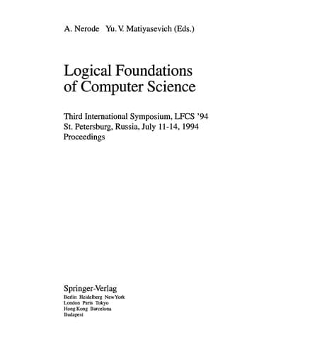 Tapa de Logical foundations of computer science