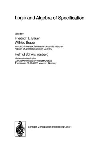 Tapa de Logic and Algebra of Specification