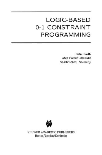 Tapa de Logic-Based 0-1 Constraint Programming