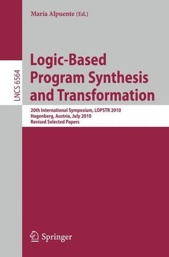 Tapa de Logic-Based Program Synthesis and Transformation