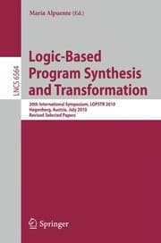 Tapa de Logic-Based Program Synthesis and Transformation