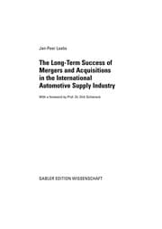 Tapa de The Long-Term Success of Mergers and Acquisitions in the International Automotive Supply Industry