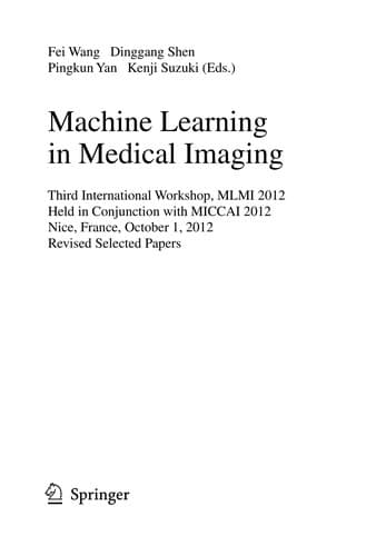 Tapa de Machine Learning in Medical Imaging