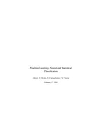 Tapa de Machine learning, neural and statistical classification