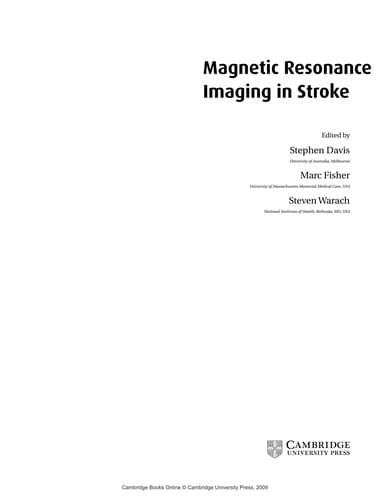 Tapa de Magnetic resonance imaging in stroke