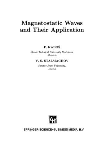 Tapa de Magnetostatic Waves and Their Application