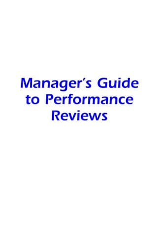 Tapa de Manager's guide to performance reviews