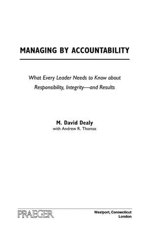 Tapa de Managing by accountability