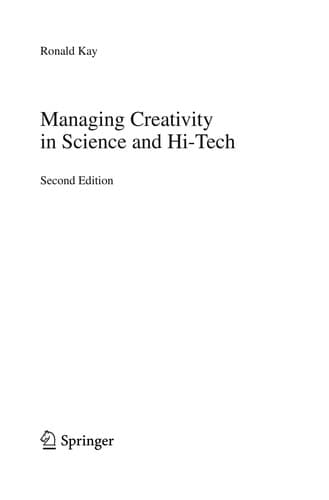 Tapa de Managing Creativity in Science and Hi-Tech