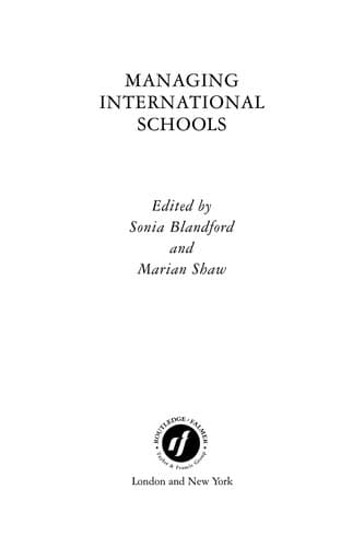 Tapa de Managing international schools