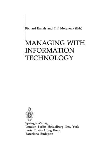 Tapa de Managing with information technology