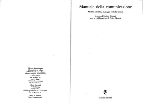 Tapa de Manuale della comunicazione