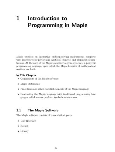 Tapa de Maple 12 introductory programming guide