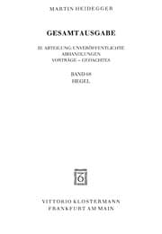 Tapa de Gesamtausgabe, Ln, Bd.68, Hegel
