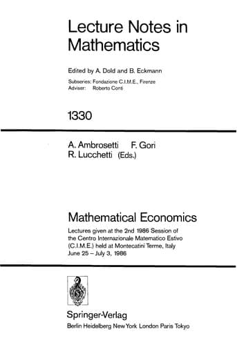 Tapa de Mathematical economics