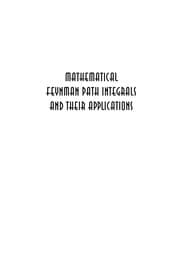 Tapa de Mathematical Feynman path integrals and their applications