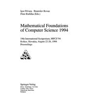 Tapa de Mathematical foundations of computer science 1994