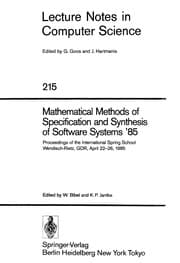 Tapa de Mathematical methods of specification and synthesis of software systems '85