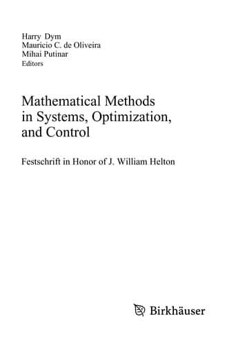 Tapa de Mathematical Methods in Systems, Optimization, and Control