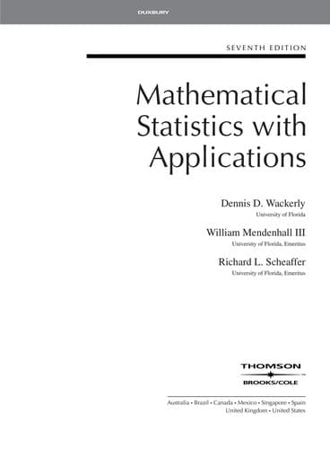 Tapa de Mathematical statistics with applications