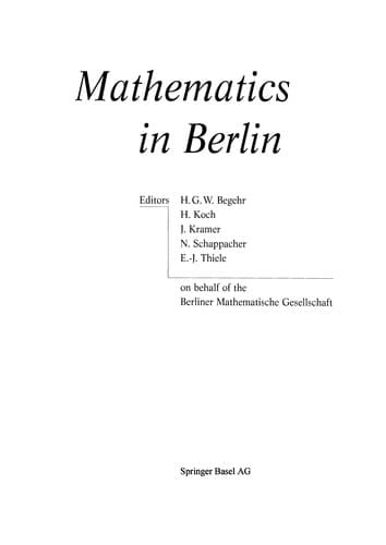 Tapa de Mathematics in Berlin