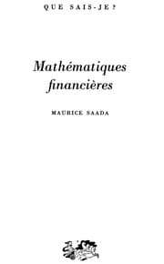 Tapa de Mathématiques financières