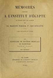Tapa de Un glossaire de matière médicale de Maímonide