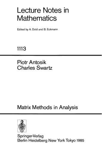 Tapa de Matrix methods in analysis