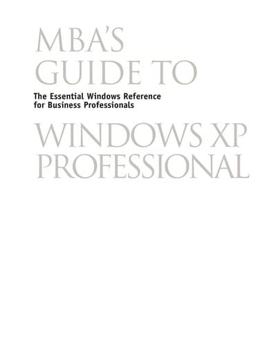 Tapa de MBA's guide to Windows XP Professional