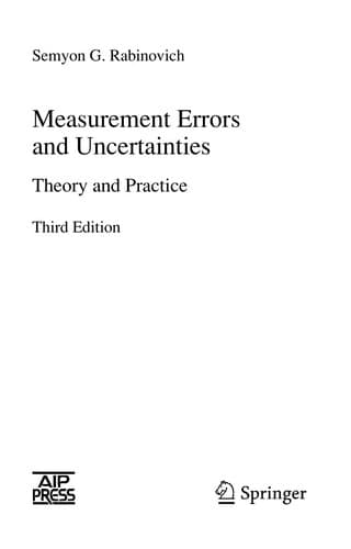 Tapa de Measurement errors and uncertainties