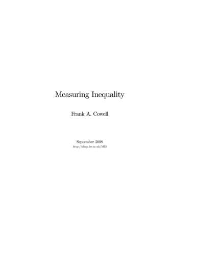 Tapa de Measuring inequality