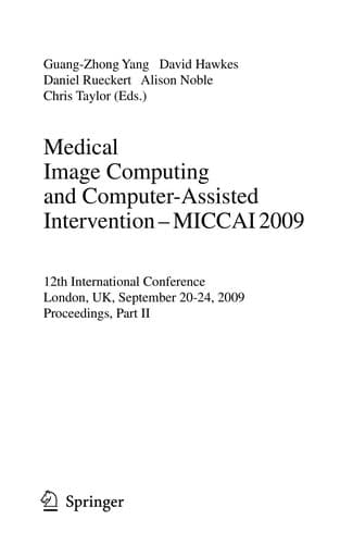 Tapa de Medical Image Computing and Computer-Assisted Intervention – MICCAI 2009