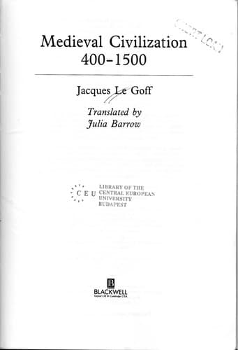 Tapa de Medieval civilization, 400-1500