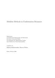 Tapa de Meshless methods in conformation dynamics