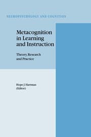 Tapa de Metacognition in learning and instruction