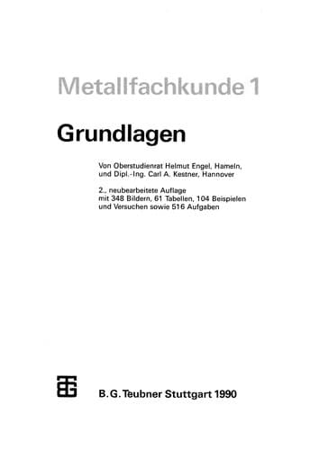 Tapa de Metallfachkunde 1