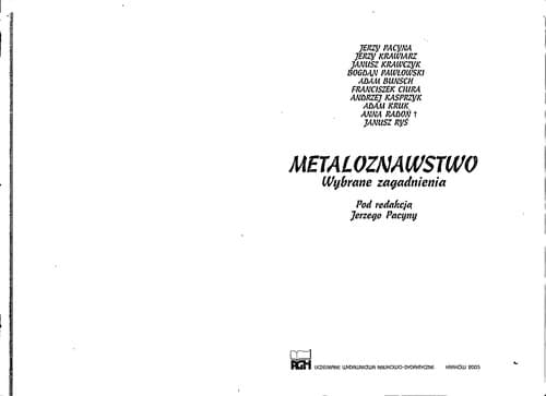 Tapa de Metaloznawstwo