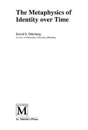 Tapa de The metaphysics of identity over time