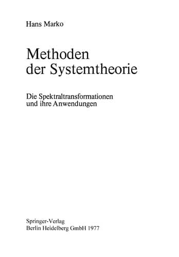 Tapa de Methoden der Systemtheorie