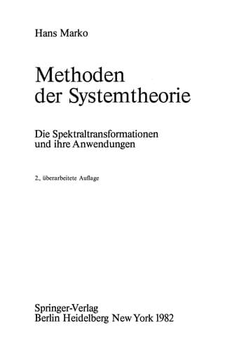 Tapa de Methoden der Systemtheorie