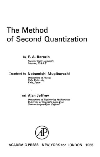 Tapa de The Method of second quantization