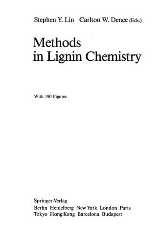 Tapa de Methods in lignin chemistry