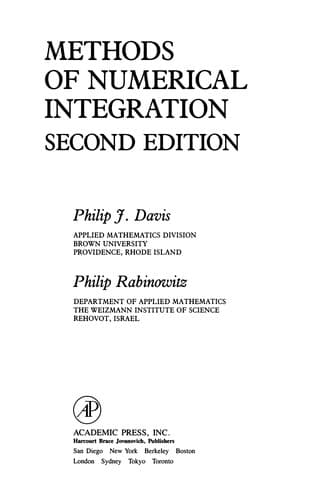 Tapa de Methods of numerical integration