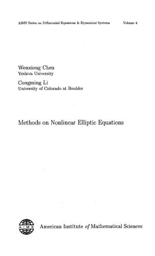 Tapa de Methods on nonlinear elliptic equations