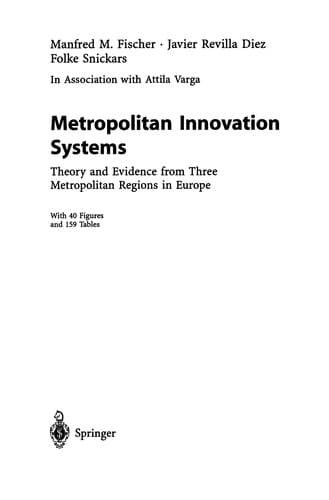 Tapa de Metropolitan Innovation Systems