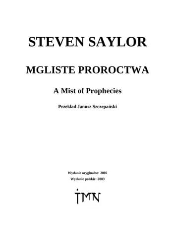 Tapa de Mgliste proroctwa
