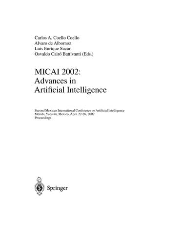 Tapa de MICAI 2002: Advances in Artificial Intelligence