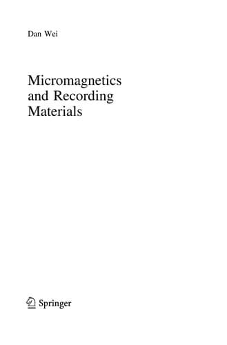 Tapa de Micromagnetics and Recording Materials