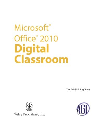Tapa de Microsoft Office 2010 digital classroom