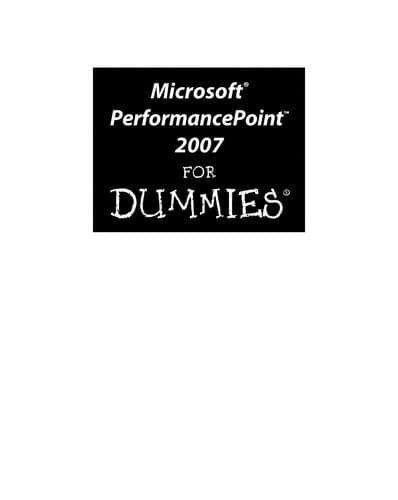 Tapa de Microsoft PerformancePoint 2007 for dummies
